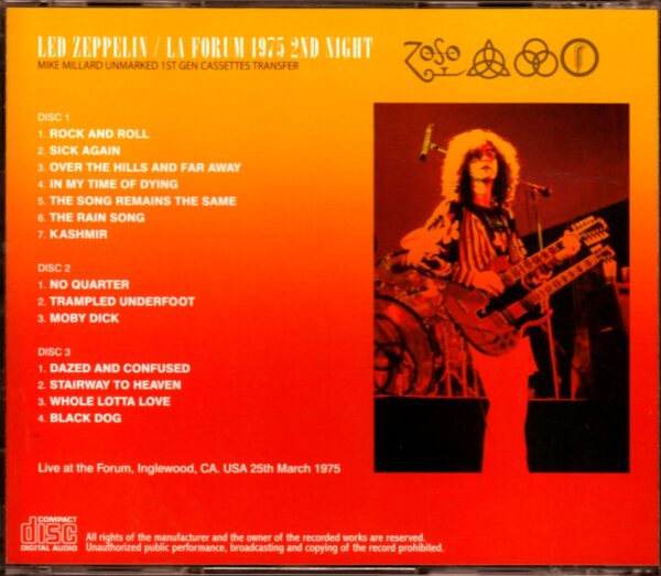 Led Zeppelin/California, USA 3.25.1975 - Image 2