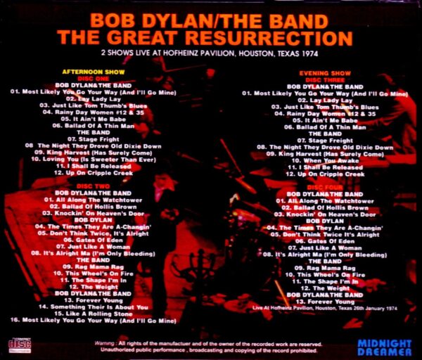 Bob Dylan/TX,USA 1974 2 Shows - Image 2