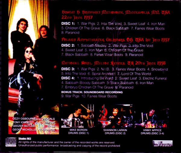 Black Sabbath/Ozzy Fest 1997-1998 & more - Image 2