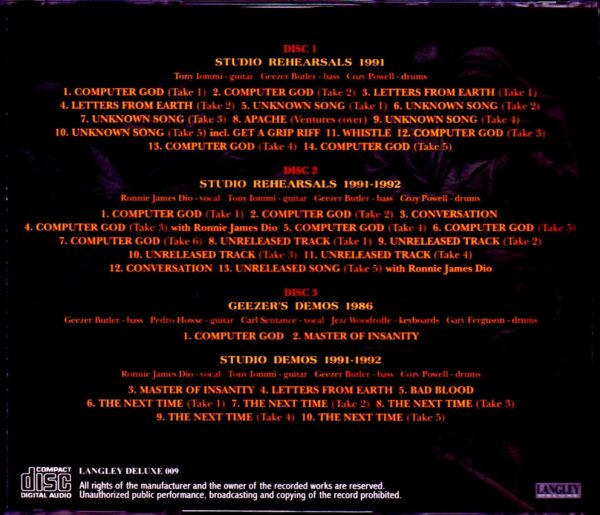 Black Sabbath/Studio Rehearsals & Demos 1991-1992 - Image 2