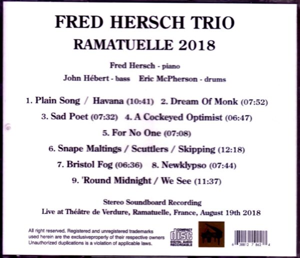 Fred Hersch Trio/France 2018 - Image 2