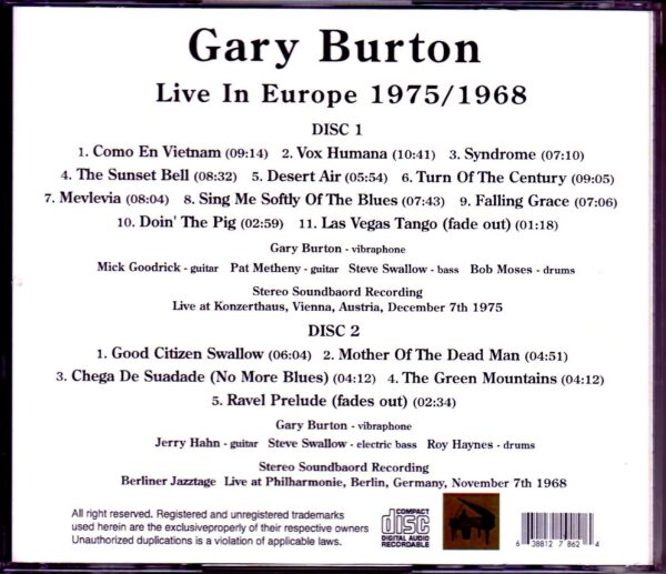 Gary Burton/Austria 1975 & more - Image 2