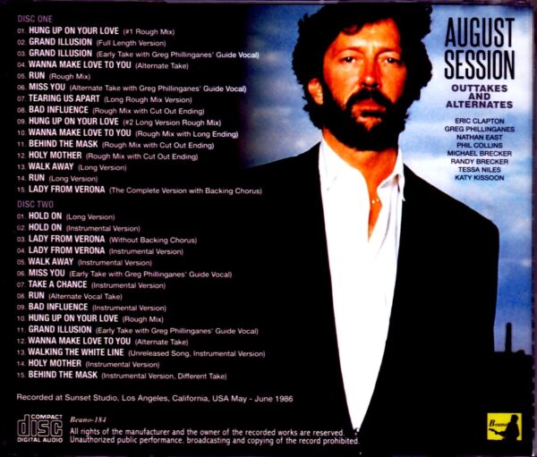 Eric Clapton/August Studio Recording Session Upgrade - Image 2