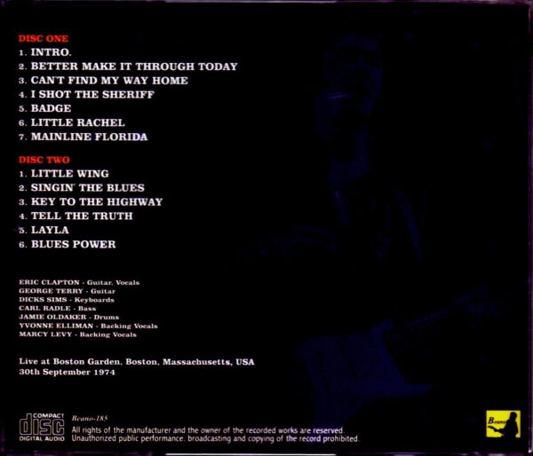 Eric Clapton/MA,USA 1974 Upgrade - Image 2