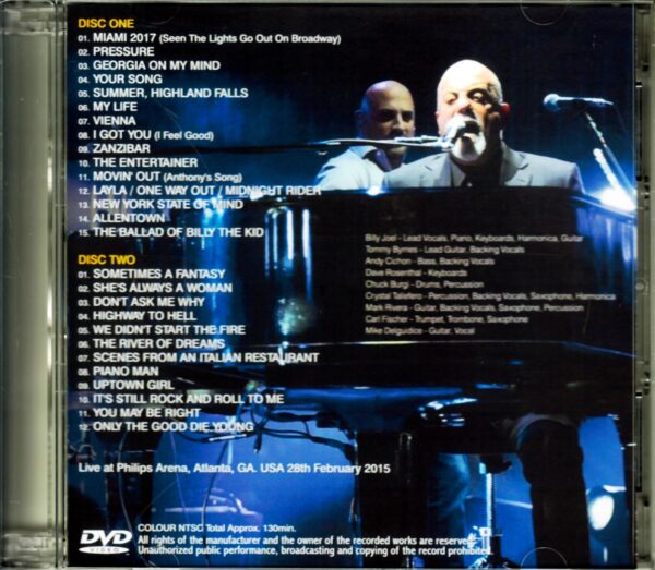 Billy Joel/Ga,USA 2015 Multi-Cam - Image 2