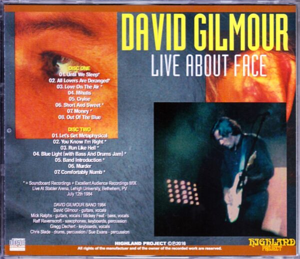 David Gilmour/PA, USA 1984 - Image 2