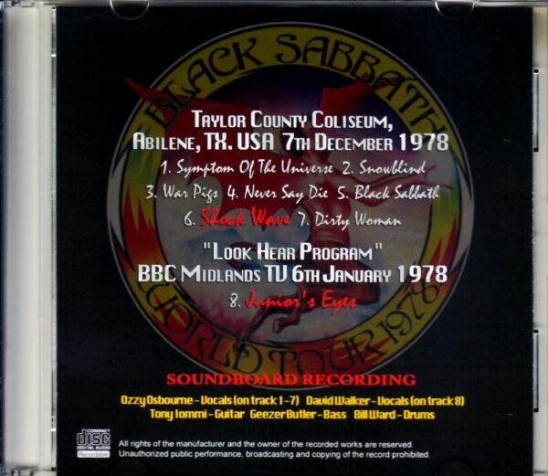 Black Sabbath/TX,USA 1978 & more - Image 2