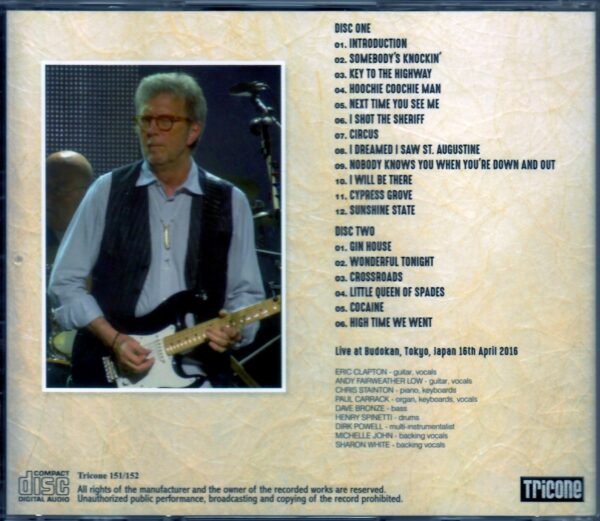 Eric Clapton/Tokyo,Japan 4.16.2016 Upgrade - Image 2