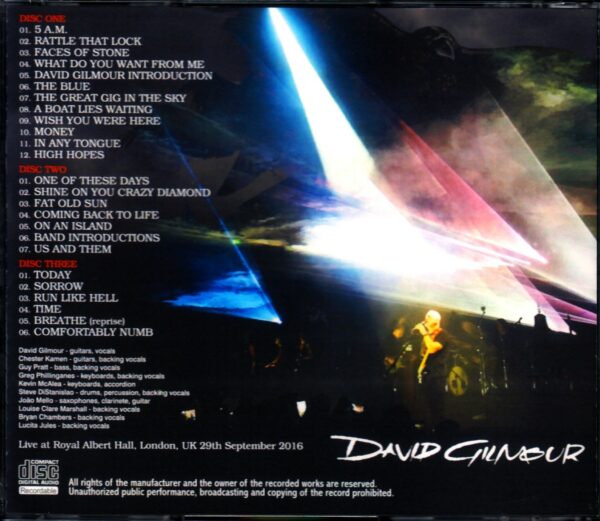 David Gilmour/London,UK 9.29.2016 Original Ver. - Image 2