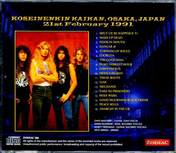 Megadeth/Osaka,Japan 1991 - Image 2