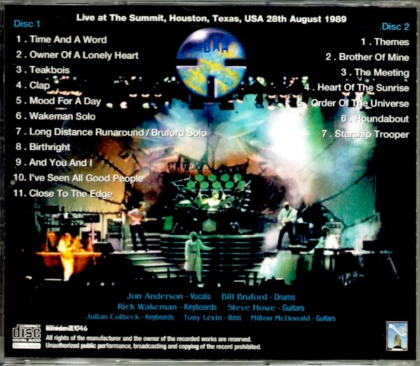 ABWH, Yes Anderson Bruford Wakeman Howe/Texas, USA 1989 - Image 2