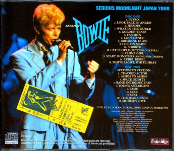 David Bowie/Tokyo, Japan 1983 - Image 2