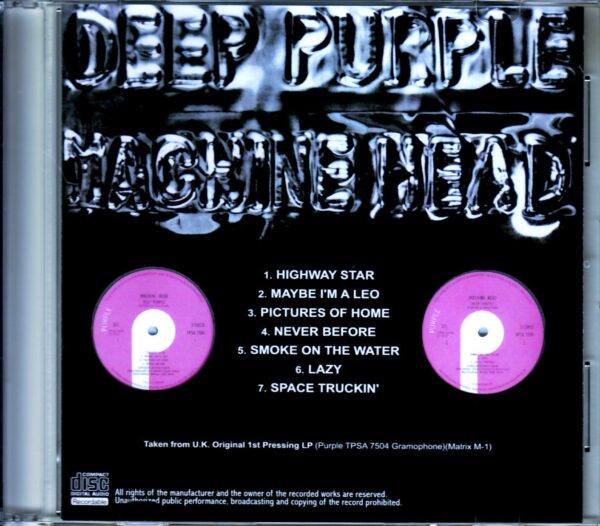 Deep Purple/Machine Head UK Original LP - Image 2
