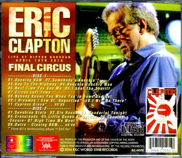 Eric Clapton/Tokyo,Japan 4.19.2016 Another Master - Image 2