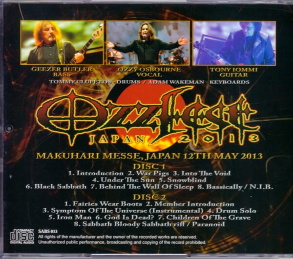 Black Sabbath/Chiba,Japan 2013 Stereo IEM - Image 2