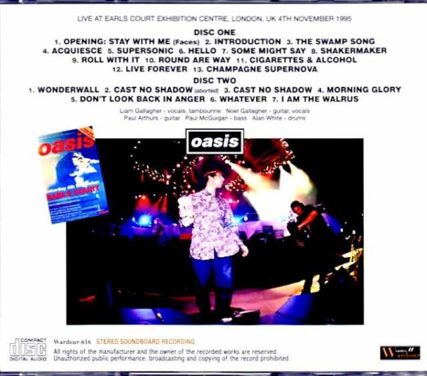 Oasis/London,UK 11.4.1995 Complete DAT Master - Image 2