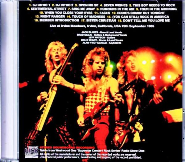 Night Ranger/CA,USA 1985 Soundboard Edition - Image 2