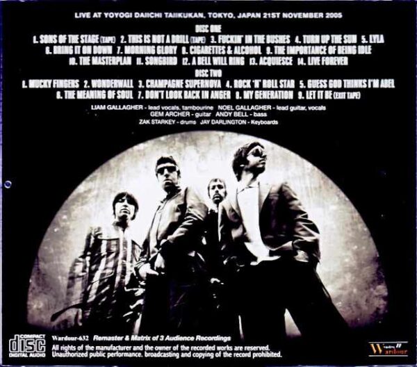 Oasis/Tokyo,Japan 11.21.2005 Remaster and Matrix of 3AUD Recordings - Image 2