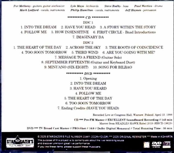 Pat Metheny Group Lyle Mays Pat Metheny Lyle Mays/Poland 1998 S & V - Image 2