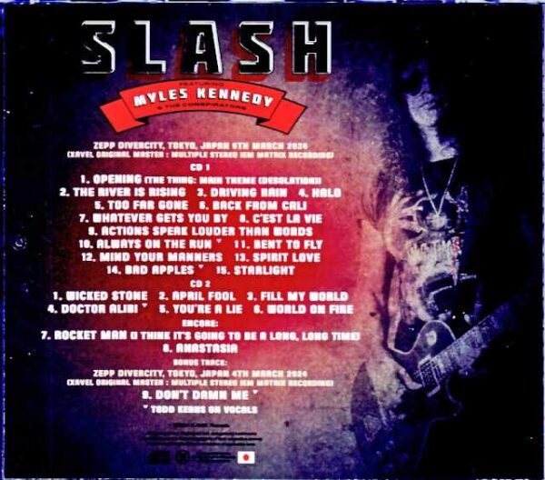 Slash Myles Kennedy Slash/Tokyo,Japan 3.5.2024 Complete IEM Matrix Edition & more - Image 2