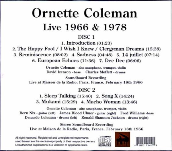 Ornette Coleman/France 1966 & more - Image 2