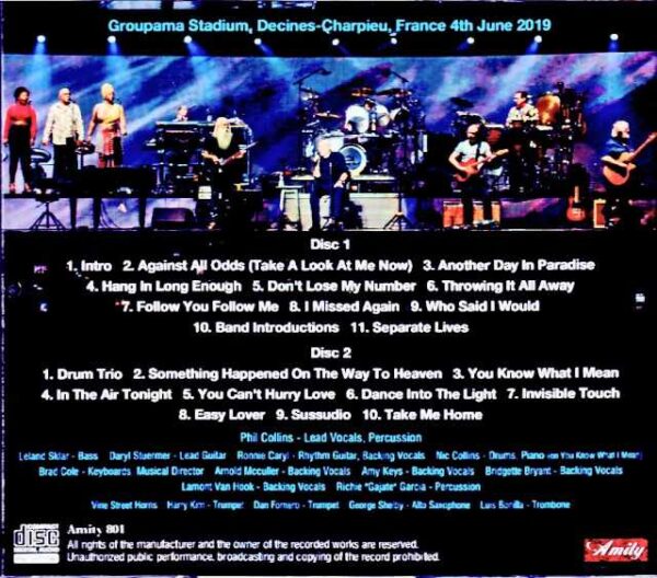 Phil Collins Phil Collins/France 06.04.2019 Complete IEM Recording Edition - Image 2