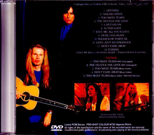 Whitesnake/Tokyo,Japan 1997 Japanese LD Ver. & more - Image 2