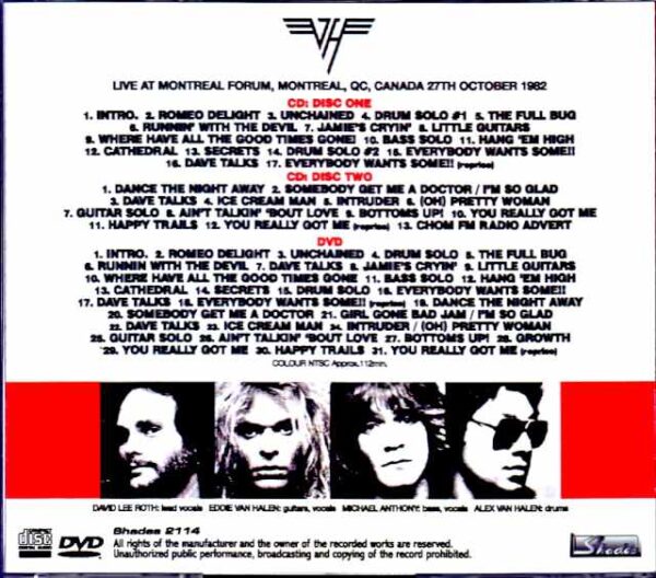Van Halen/Canada 1982 S & V Complete Upgrade - Image 2