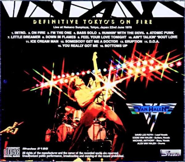 Van Halen/Tokyo,Japan 06.22.1978 Upgrade - Image 2