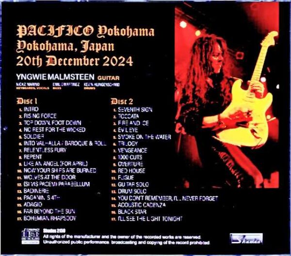 Yngwie Malmsteen Yngwie Malmsteen/Kanagawa,Japan 12.20.2024 Complete - Image 2