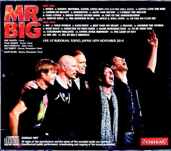 Mr. Big / Tokyo, Japan 2014 Complete - Image 2