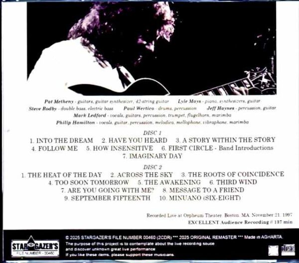 Pat Metheny Group Lyle Mays Pat Metheny Lyle Mays/MA,USA 1997 Complete - Image 2