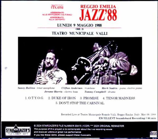 Sonny Rollins/Italy 1988 - Image 2
