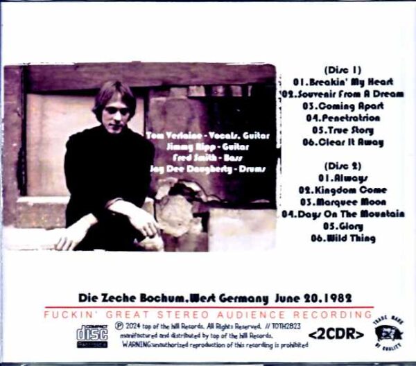 Tom Verlaine/West Germany 1982 - Image 2