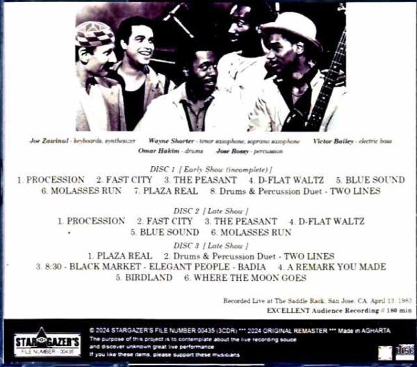 Weather Report Weather Report/CA,USA 1983 3Shows - Image 2