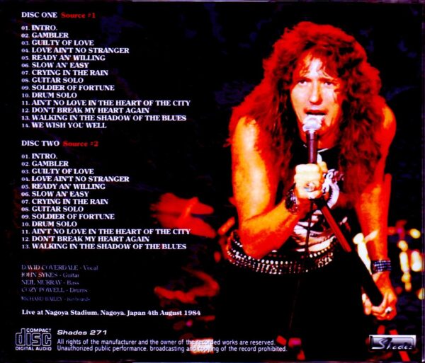 Whitesnake/Aichi,Japan 1984 2 Source Ver. - Image 2