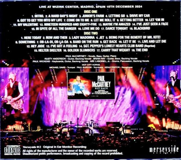 Paul McCartney/Spain 12.10.2024 Complete IEM Recording Edition - Image 2