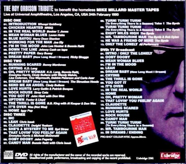 Valios Artists Bob Dyane, Stray Kats, Bonnie Light, Iggy Pop, Byrds, John Fogerty, B.B. King/Tribute Roy Orbison Ka, Usa 1990 Mike Miaard Mater Tapes - Image 2