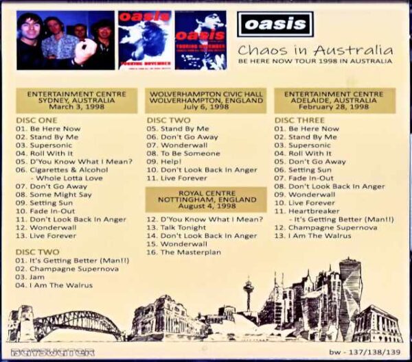 Oasis/Chaos in Australia Australia 1998 Complete - Image 2
