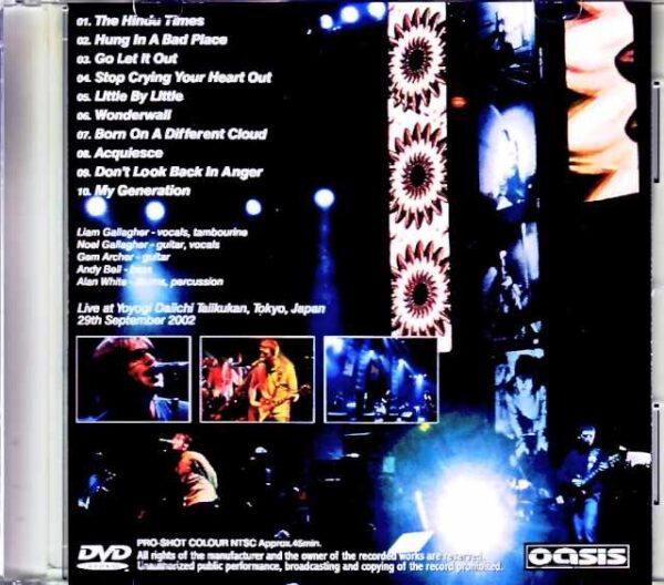 Oasis/Tokyo,Japan 2002 Broadcast Edition Jewel Version - Image 2