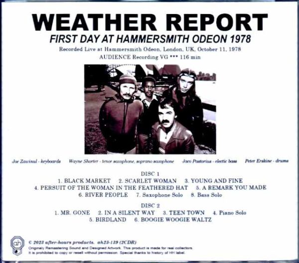 Weather Report/London,UK 10.11.1978 Complete - Image 2