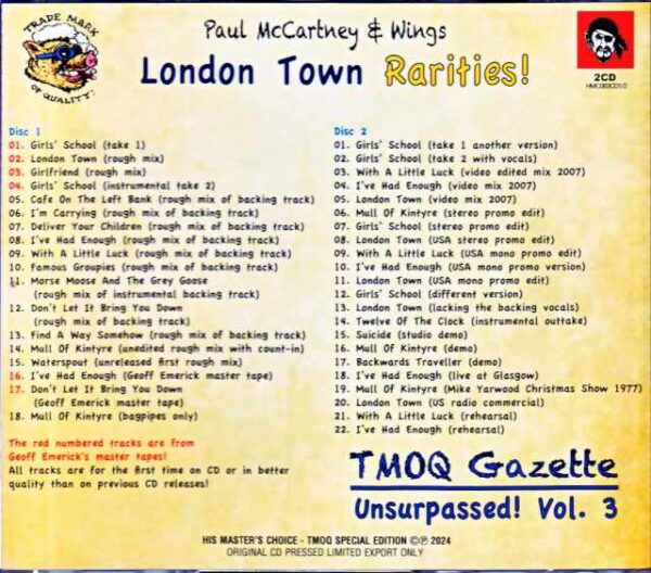 Paul McCartney Wings Paul McCartney Wings/London Town London Town Rarities - Image 2
