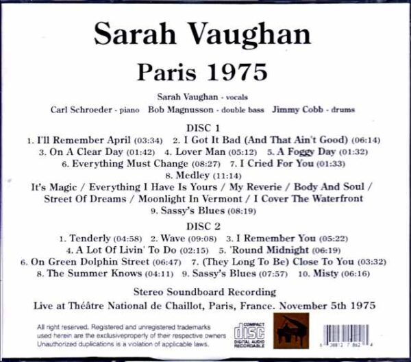 Sarah Vaughan/France 1975 - Image 2