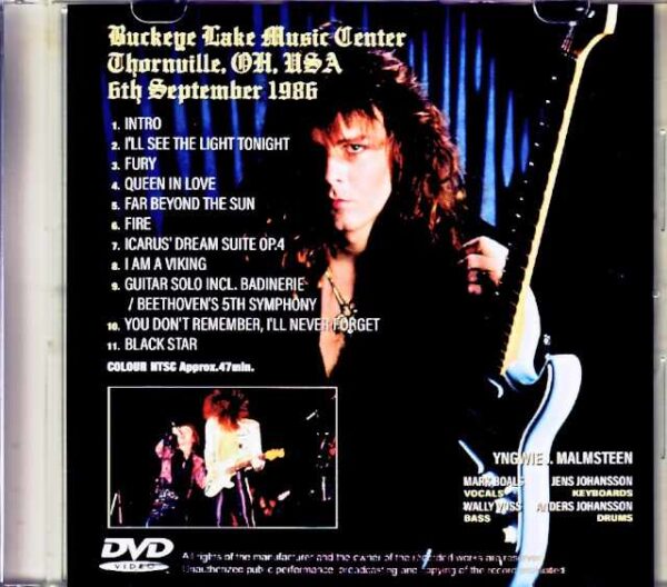 Yngwie J.Malmsteen/OH,USA 09.06.1986 Jewel Version - Image 2