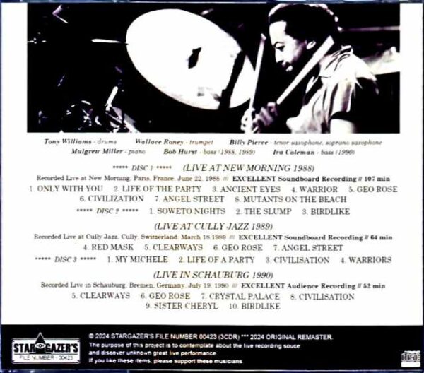 Tony Williams Quintet Tony Williams/France 1988 & more - Image 2
