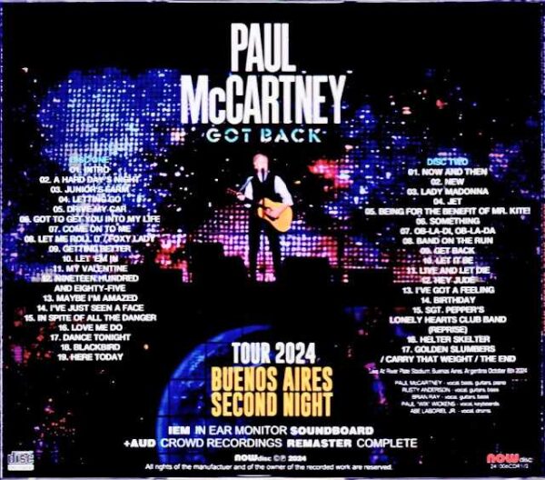 Paul McCartney Paul McCartney/Argentina 10.6.2024 Complete IEM Matrix Edition - Image 2