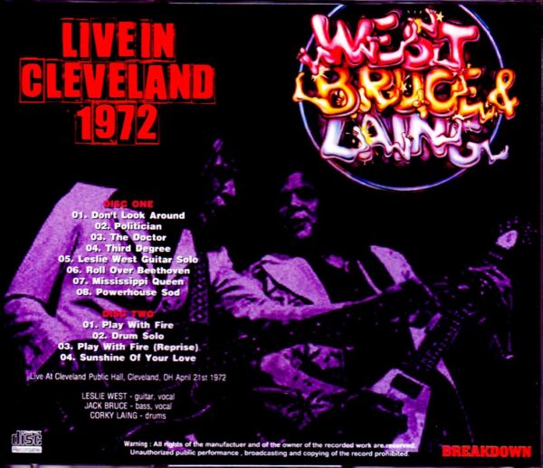 West, Bruce & Laing/OH, USA 1972