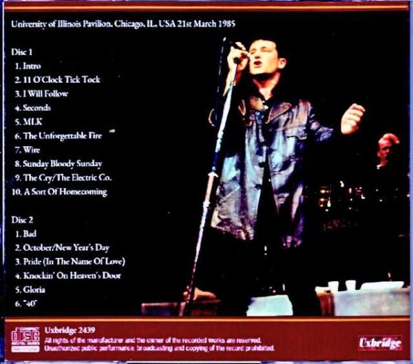 U2 U2/IL,USA 03.21.1985 Complete - Image 2