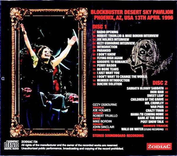 Ozzy Osbourne/AZ,USA 1996 Complete Upgrade & more - Image 2