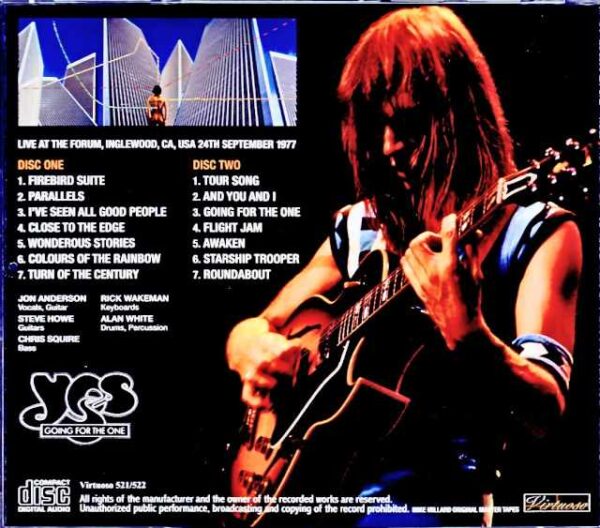 Yes/CA,USA 9.24.1977 Mike Millard Original Master Tapes Upgrade - Image 2